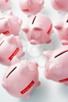 Royalty Free Photo of a Group of Piggy Banks
