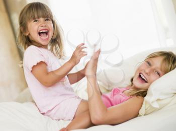 Royalty Free Photo of Two Little Girls in Bed