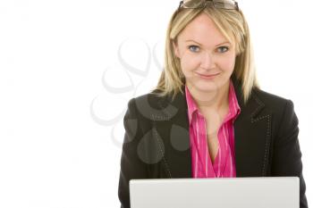 Royalty Free Photo of a Woman at a Laptop