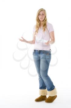 Royalty Free Photo of a Girl With a Paper