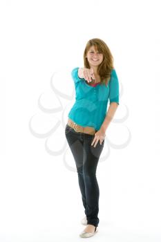 Royalty Free Photo of a Girl Pointing