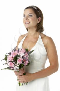 Royalty Free Photo of a Bride Holding Her Bouquet