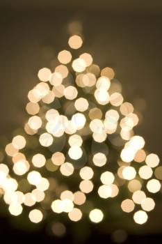 Royalty Free Photo of a Soft Focus on a Lighted Christmas Tree