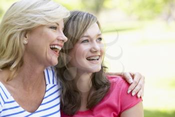 Royalty Free Photo of a Mother and Daughter Outside