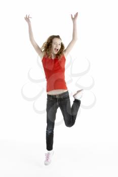 Royalty Free Photo of a Young Girl Jumping