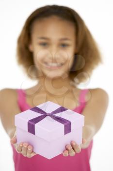 Royalty Free Photo of a Girl With a Gift