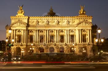 Royalty Free Photo of the Paris Opera House at Night