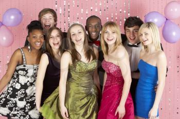 Royalty Free Photo of a Group of Teens at a Formal