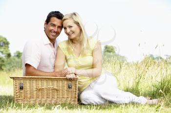 Royalty Free Photo of a Couple Having a Picnic