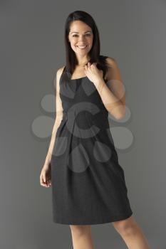 Royalty Free Photo of a Girl in a Black Dress