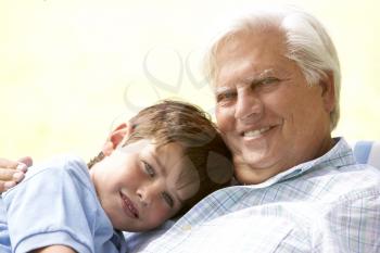 Royalty Free Photo of a Grandfather and Grandson