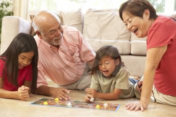 Royalty Free Photo of Grandparents Playing With Grandchildren