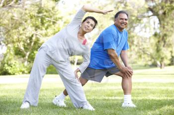 Royalty Free Photo of a Couple Exercising
