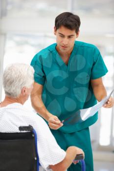 Senior patient with young doctor
