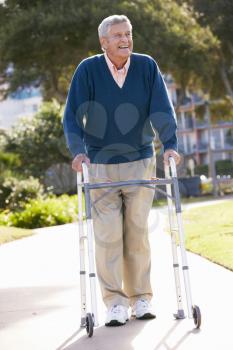 Senior Man With Walking Frame