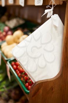 Paper Bags By Fruit Counter Of Farm Shop