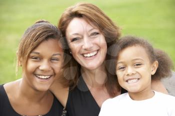 Mother and mixed race daughters