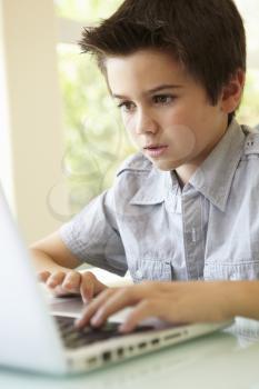 Hispanic Boy Using Laptop