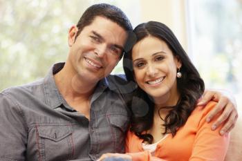 Hispanic couple at home