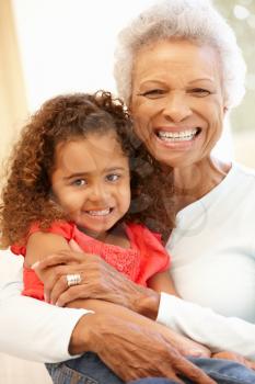 Senior African American woman and granddaughter