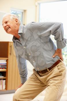 Senior man with backache