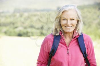 Portrait Of Senior Woman On Hike