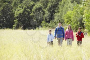 Family On Hike In Beautiful Countryside