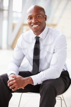African American corporate businessman, vertical portrait