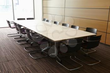 Business boardroom without people