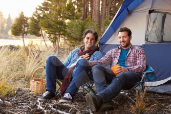 Portrait Of Male Gay Couple On Autumn Camping Trip