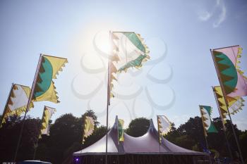 Flags And Marquee At Outdoor Music Festival