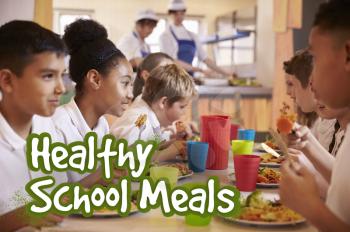 Primary school children eat healthy school meals