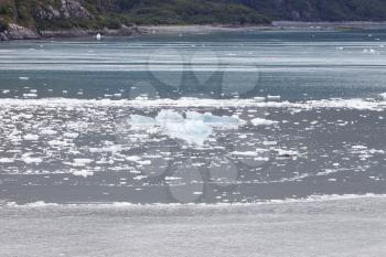 Ice Floating On Surface Of Lake In Alaska