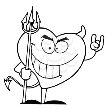 Royalty Free Clipart Image of a Devilish Heart