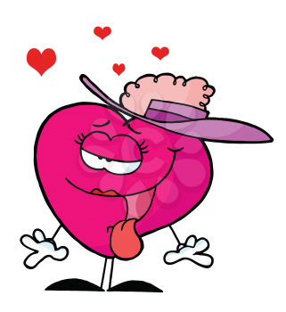 Royalty Free Clipart Image of a Female Heart in Love