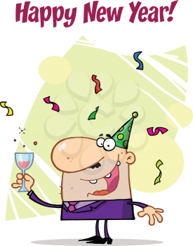 Royalty Free Clipart Image of a Happy New Year