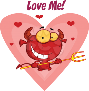 Royalty Free Clipart Image of a Devil Valentine