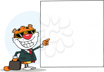 Royalty Free Clipart Image of a Businessman Tiger