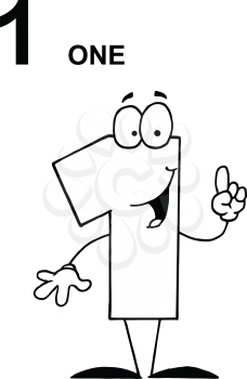 Royalty Free Clipart Image of the Number 1