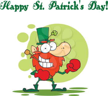 Royalty Free Clipart Image of a Happy St. Patrick's Day With Boxing Gloves