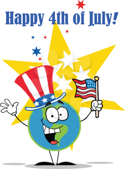 Royalty Free Clipart Image of a Happy 4th of July Greeting