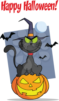 Royalty Free Clipart Image of a Happy Halloween Greeting