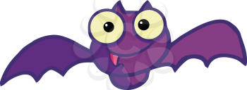 Royalty Free Clipart Image of a Happy Purple Bat
