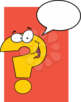 Royalty Free Clipart Image of a Question Mark With a Speech Bubble