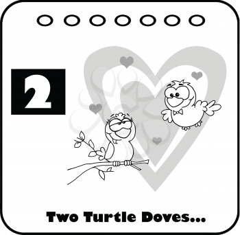 Royalty Free Clipart Image of Two Turtle Doves