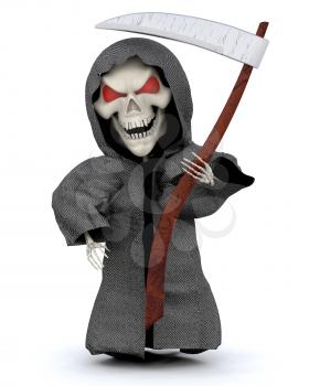 3D render of man in halloween party reaper outfit