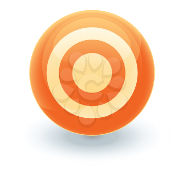 Royalty Free Clipart Image of a Orange Ball Target