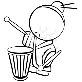 Royalty Free Clipart Image of a Japanese Drummer