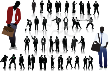 Royalty Free Clipart Image of Male Silhouettes