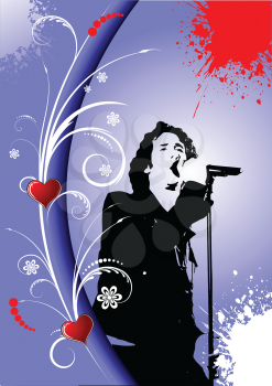 Royalty Free Clipart Image of a Singer Who Looks Like Josh Groban